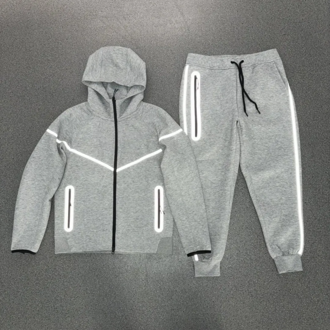 Nike Reflective Stripe Zip Hoodie Tracksuit Set