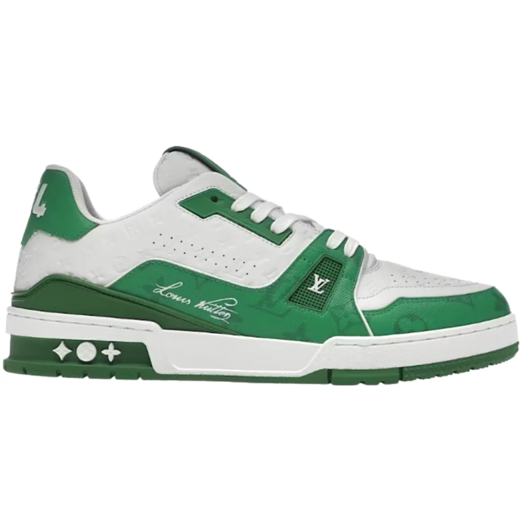 Louis Vuitton Trainer Signature Green White