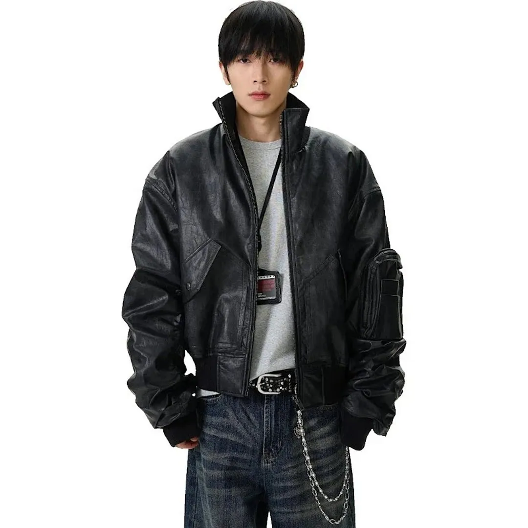 WLNEXT Heavy leather jacket