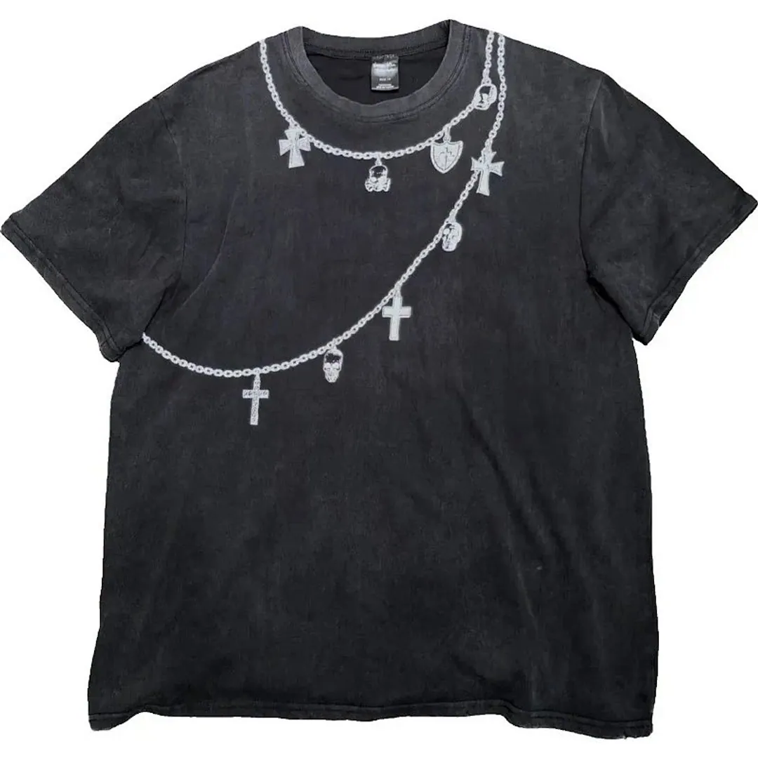 Number Nine 01ss Skeleton Necklace tee