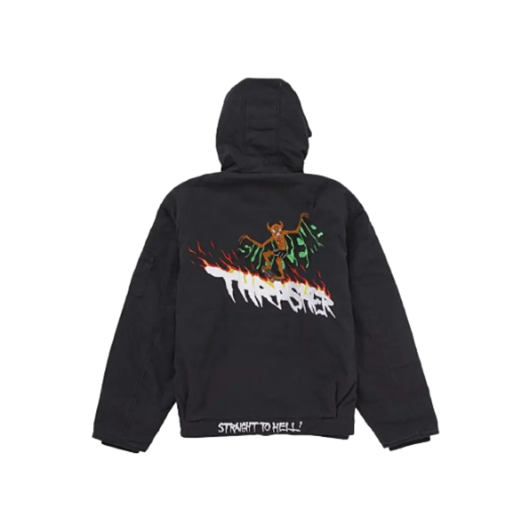 Thrasher x Supreme Hooded Work Jacket ( Black )