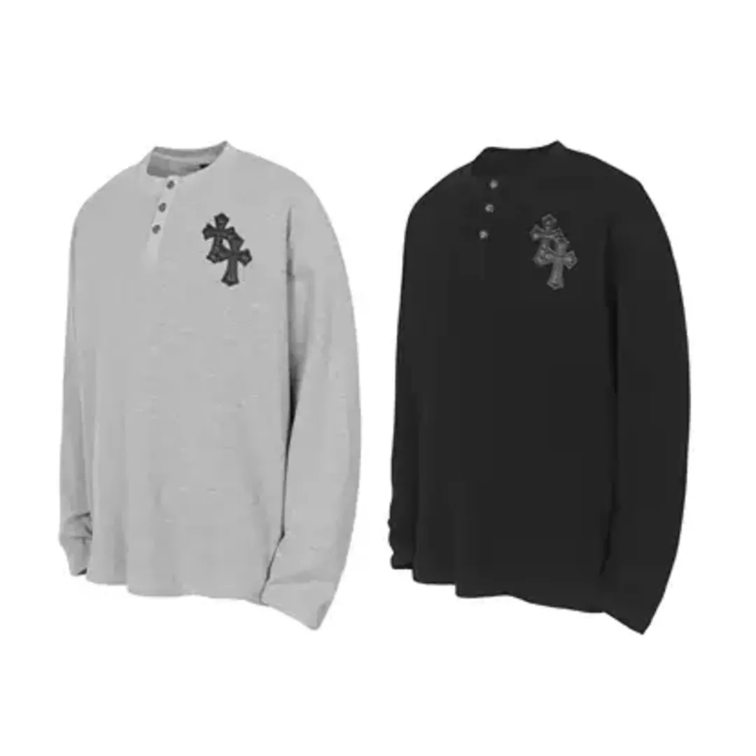 Chrome Hearts Cross Patch Thermal Henley Shirt