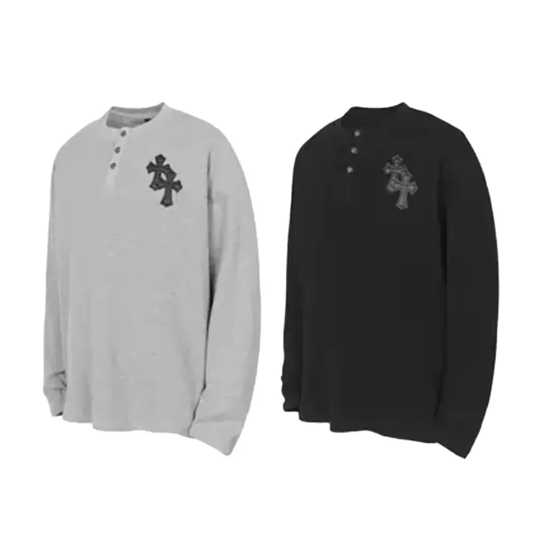 Chrome Hearts Cross Patch Thermal Henley Shirt