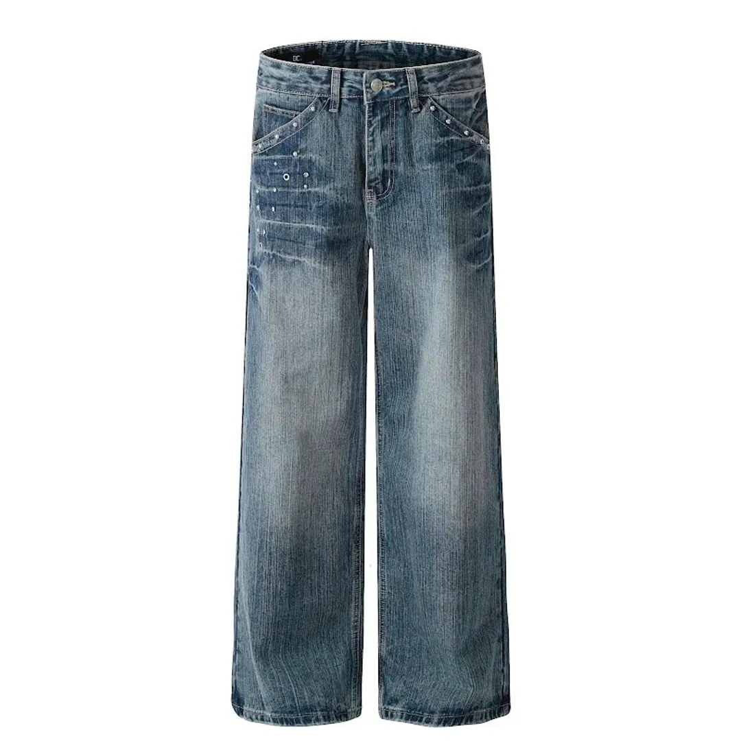 Madwitch Studded diamond denim