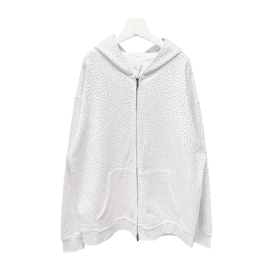 Balenciaga Rhinestone Hoodie White