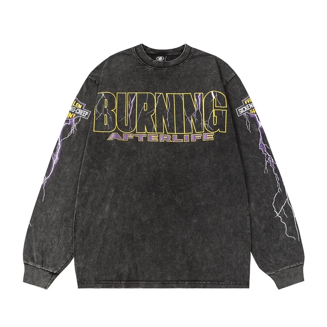 Burning long tee