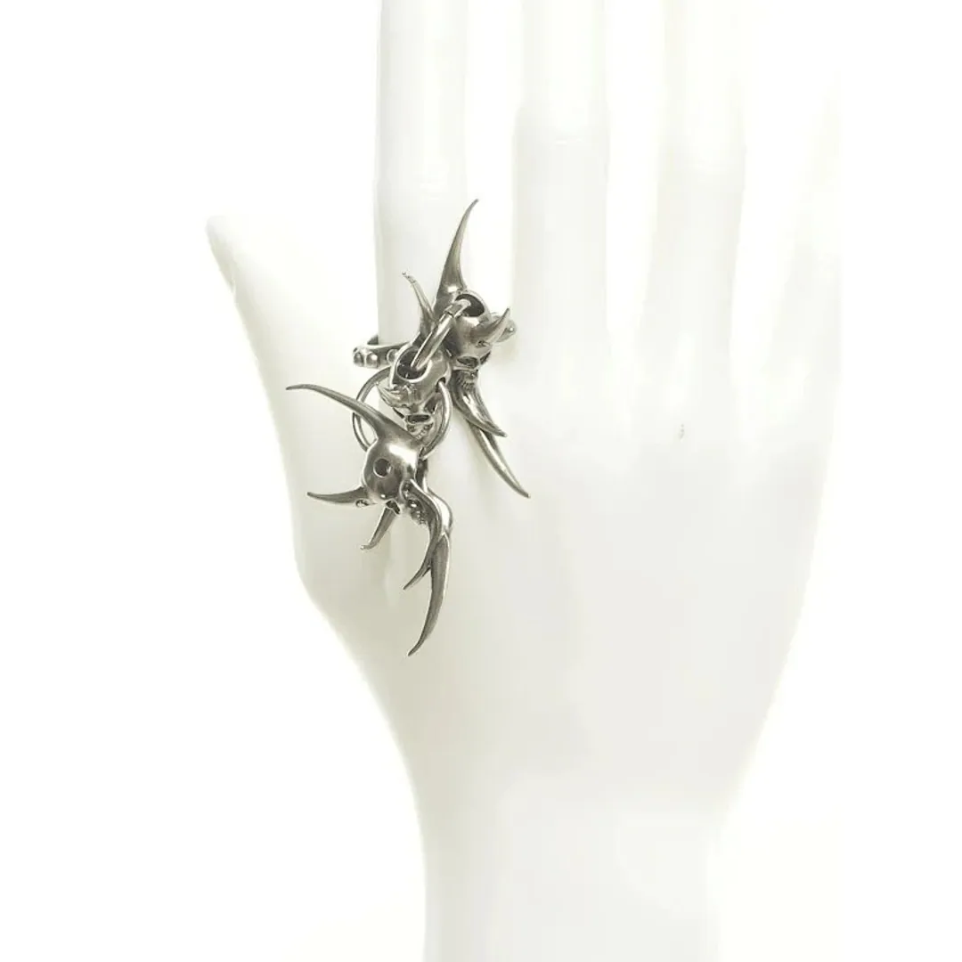 Iiimiii Black Painting II Series Dark Fancy Metal Patchwork Shaped Ring